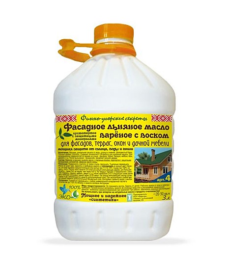  №4 Фасадное льняное масло вареное с воском 1 л (шт.)