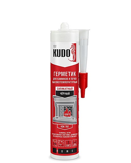 Герметик KUDO KSK-702 для печей 1200С силикатный черный 280 мл