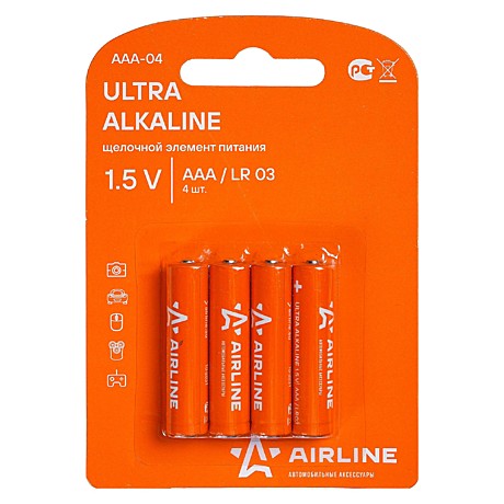 Батарейки LR03/AAA щелочные 4 шт.(AAA-04) Мини